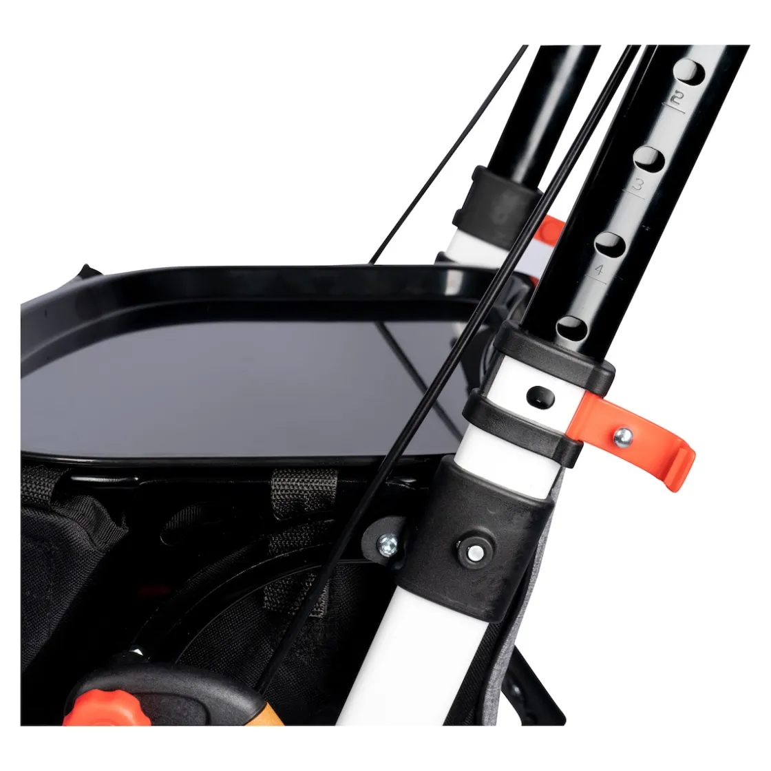 Rollatoren|Die moderne Hausfrau Indoor-Rollator in Holz-Optik mit Tasche und Tablett - AT51040 weiß/braun