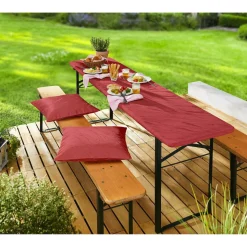 Outdoor Textilien·Outdoor Tischdecken|Die moderne Hausfrau Jacquard-Spanntischdecke beere