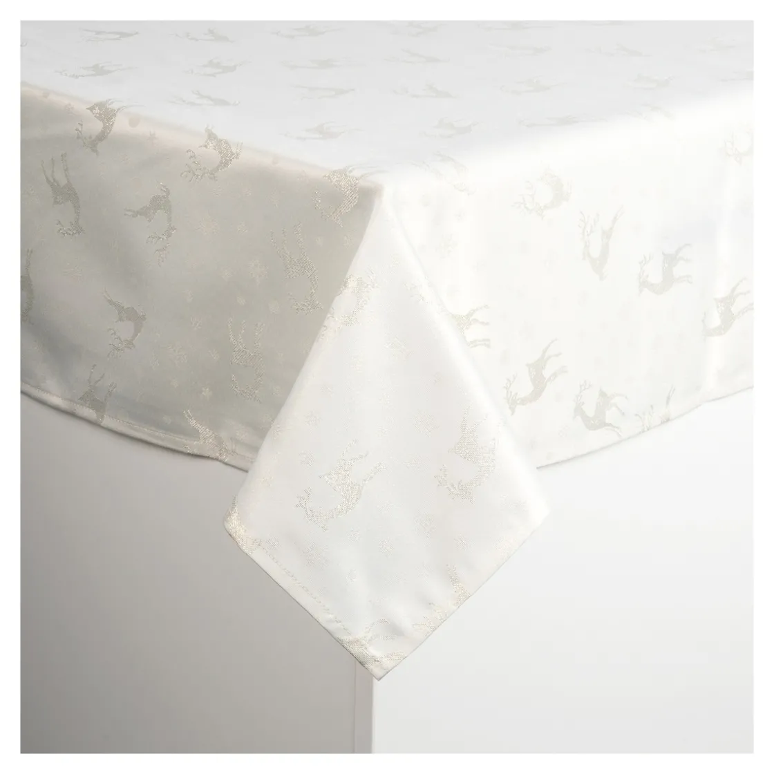 Weihnachtsdekoration·Weihnachtstischdecken|Tischdecken & -Läufer·Tischdecken|Die moderne Hausfrau Jacquard-Tafeldecke „Rentierzauber“, 220x160 xm