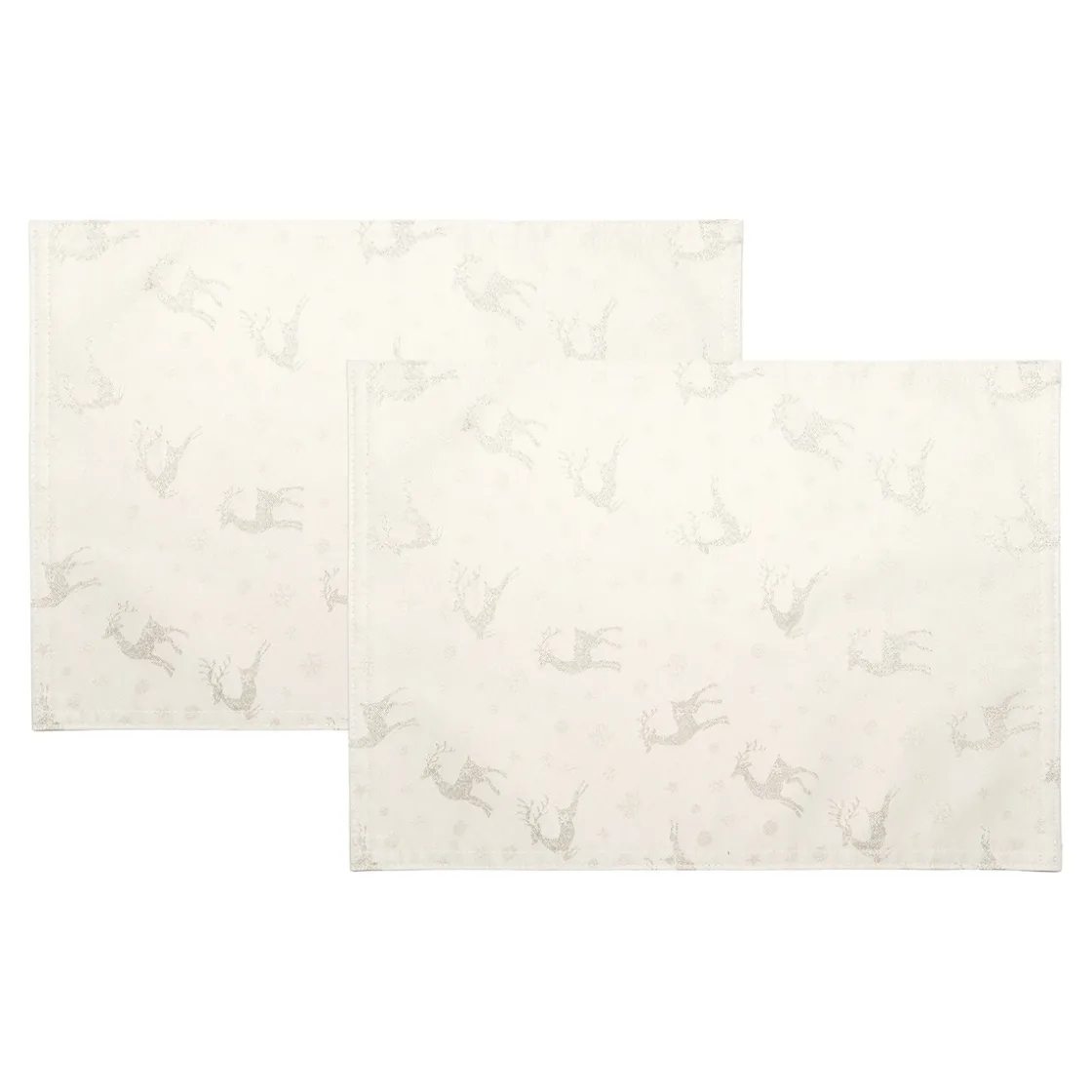 Weihnachtsdekoration·Weihnachtstischdecken|Tischdecken & -Läufer·Tischläufer|Die moderne Hausfrau Jacquard-Tischläufer, 140x40 cm & Platzset, 2 Stück „Rentierzauber“