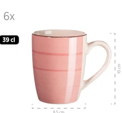 Gläser & Becher|Die moderne Hausfrau Kaffeebecher-Set, Steingut LUMACA Koralle