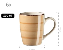 Gläser & Becher|Die moderne Hausfrau Kaffeebecher-Set, Steingut LUMACA Koralle