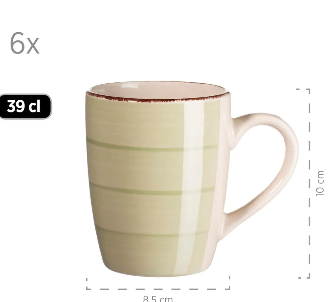 Gläser & Becher|Die moderne Hausfrau Kaffeebecher-Set, Steingut LUMACA Olivgrün