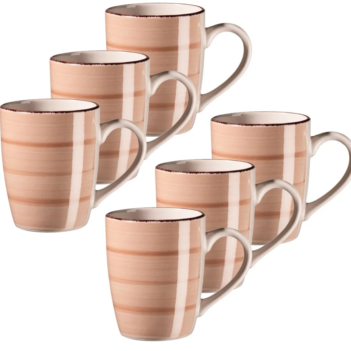 Gläser & Becher|Die moderne Hausfrau Kaffeebecher-Set, Steingut LUMACA Olivgrün