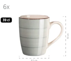 Gläser & Becher|Die moderne Hausfrau Kaffeebecher-Set, Steingut LUMACA Grau