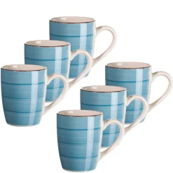 Gläser & Becher|Die moderne Hausfrau Kaffeebecher-Set, Steingut LUMACA Dunkelbau