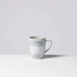 Gläser & Becher|Die moderne Hausfrau Kaffeebecher-Set, Steinzeug TIEFER SEE Grau / Weiß