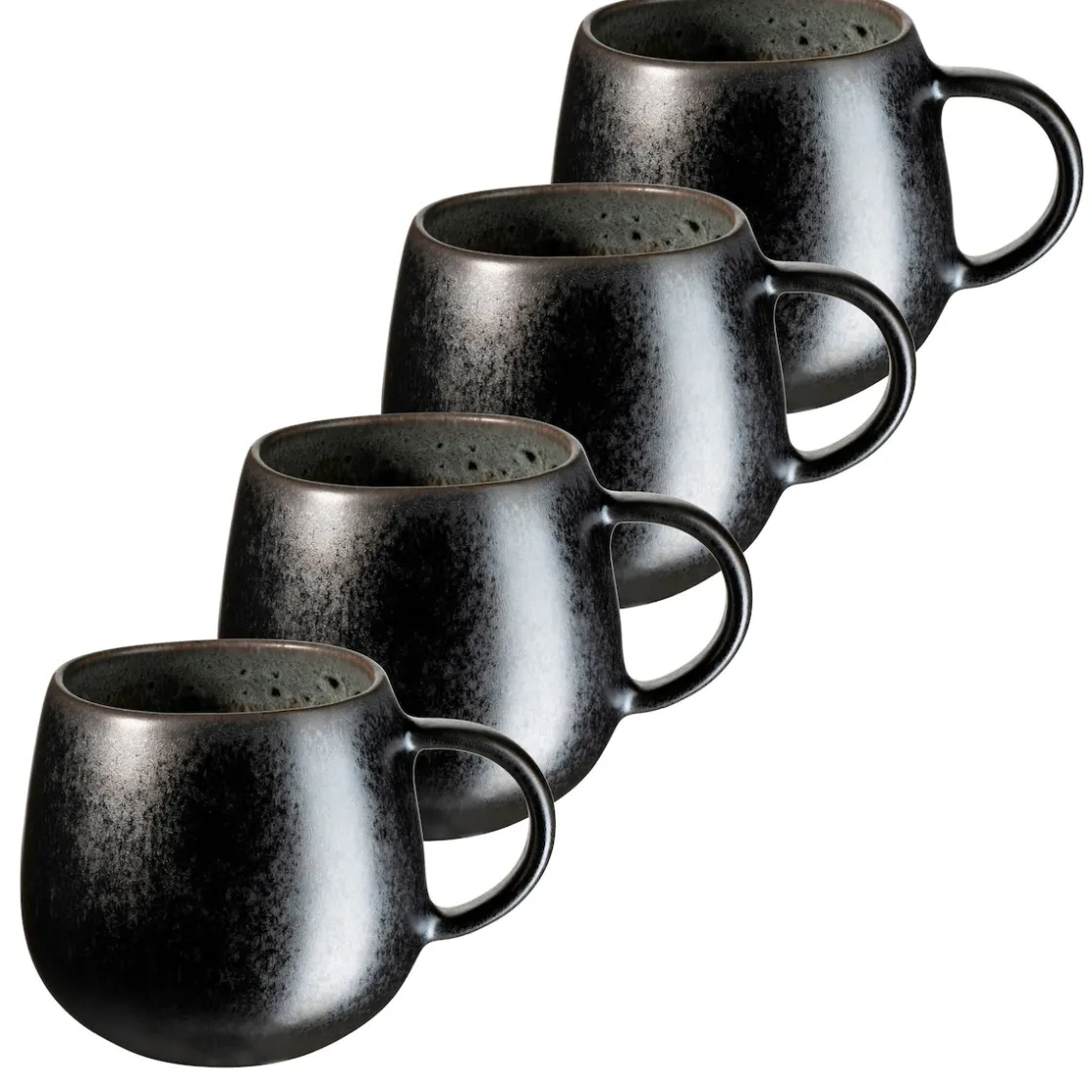 Gläser & Becher|Die moderne Hausfrau Kaffeebecher-Set, Steinzeug Carellia Grau