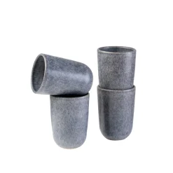 Gläser & Becher|Die moderne Hausfrau Kaffeebecher-Set, Steinzeug Moos'N'Stein Grau