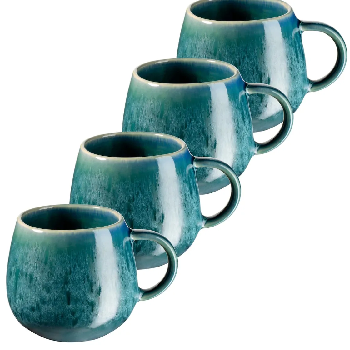 Gläser & Becher|Die moderne Hausfrau Kaffeebecher-Set, Steinzeug Carellia Blau