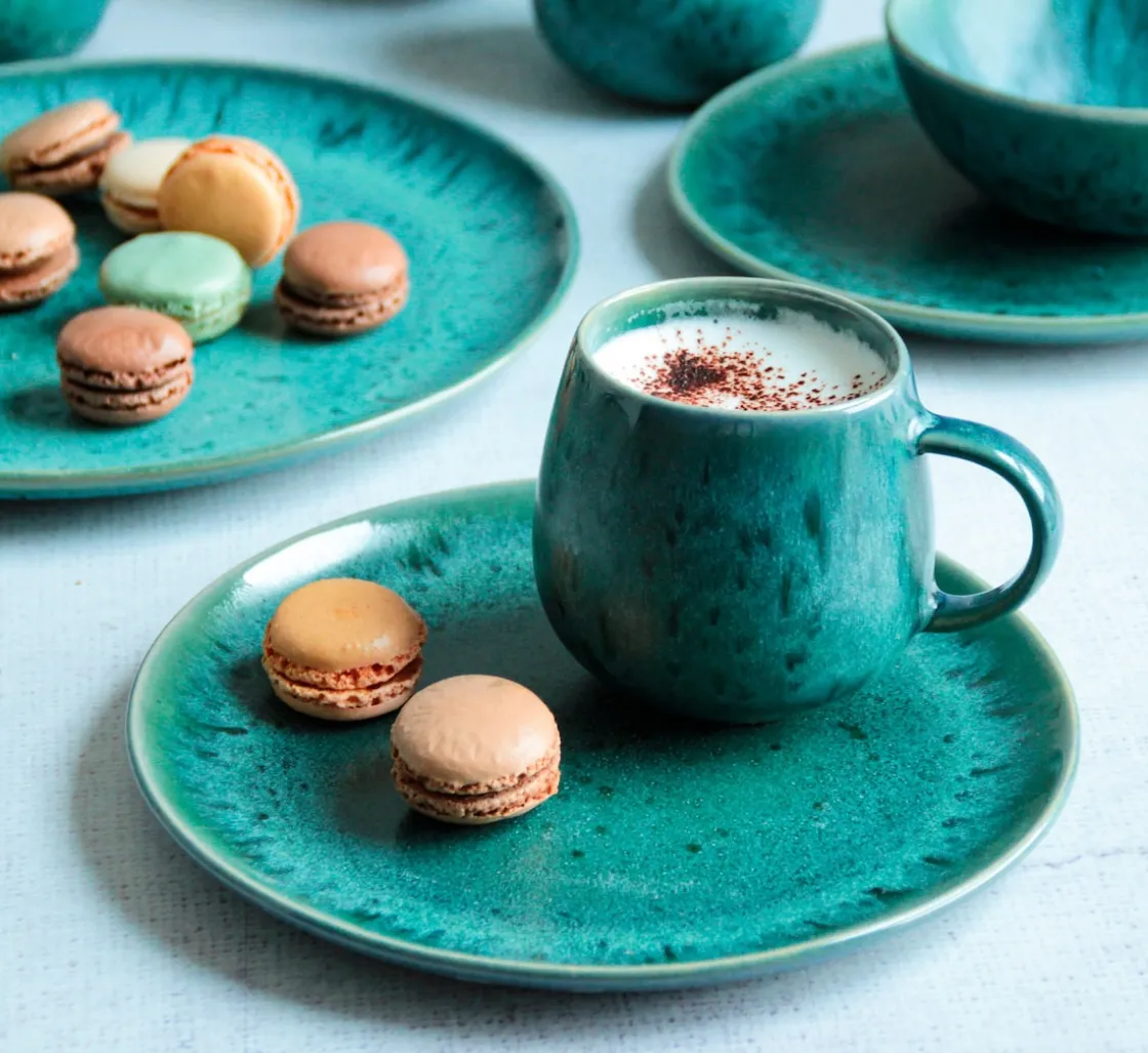 Gläser & Becher|Die moderne Hausfrau Kaffeebecher-Set, Steinzeug Carellia Blau