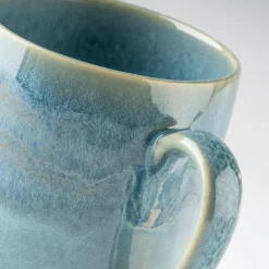 Gläser & Becher|Die moderne Hausfrau Kaffeebecher-Set, Steinzeug TIEFER SEE Blau / Grün