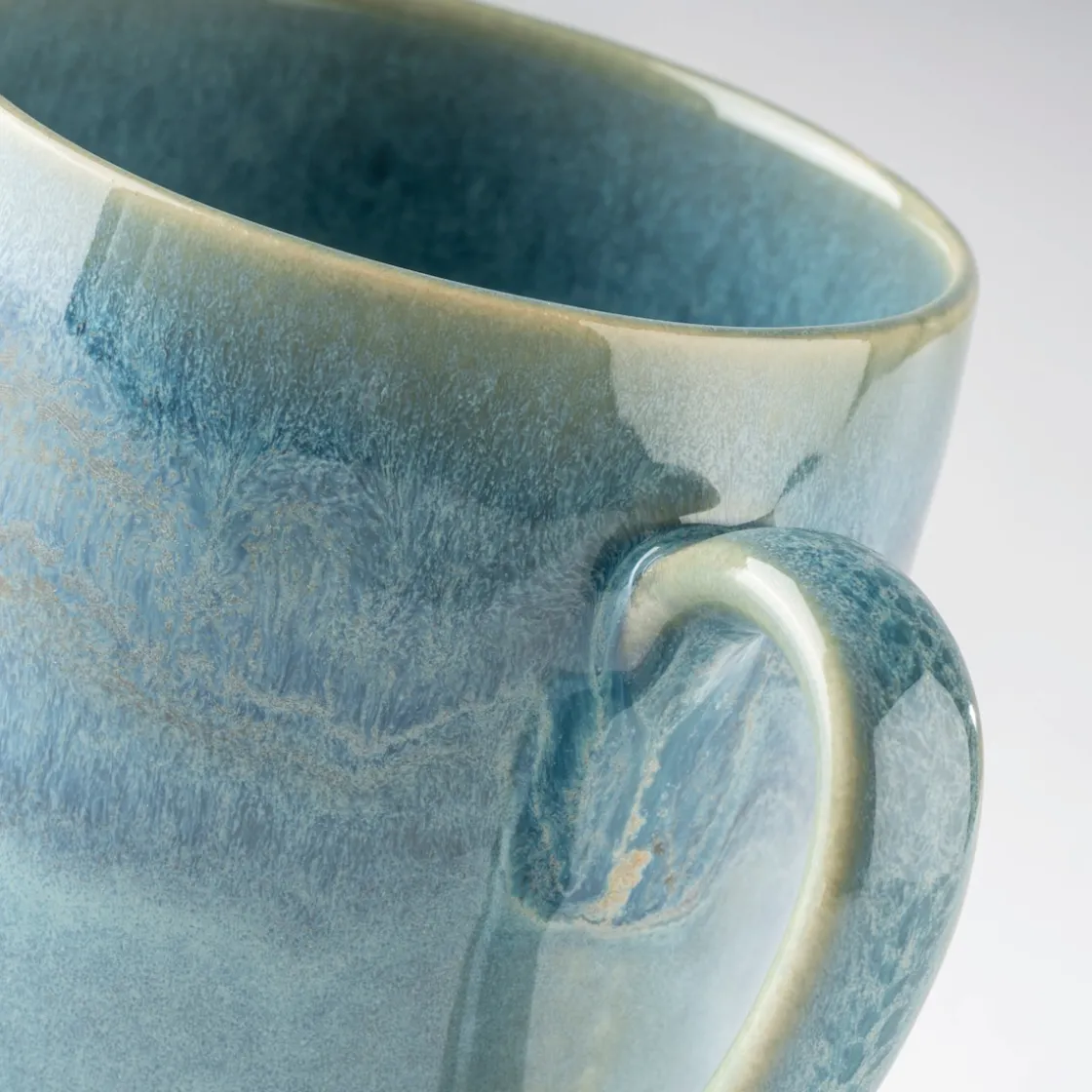 Gläser & Becher|Die moderne Hausfrau Kaffeebecher-Set, Steinzeug TIEFER SEE Blau / Grün