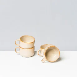 Tassen|Die moderne Hausfrau Kaffeeobertassen-Set, Steinzeug Nebelwald