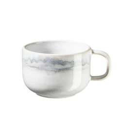 Tassen|Die moderne Hausfrau Kaffeeobertassen-Set, Steinzeug TIEFER SEE Grau / Weiß