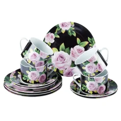 Kaffeeservice|Die moderne Hausfrau Kaffee-Service "Black-Rose", 12-teilig