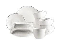 Kaffeeservice|Die moderne Hausfrau Kaffeeservice, Porzellan Felise Weiß / Schwarz