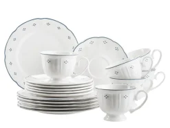 Kaffeeservice|Die moderne Hausfrau Kaffeeservice, Porzellan Lova Weiß / Blau