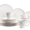 Kaffeeservice|Die moderne Hausfrau Kaffeeservice, Porzellan Lova Weiß / Rot