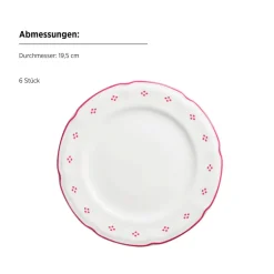 Kaffeeservice|Die moderne Hausfrau Kaffeeservice, Porzellan Lova Weiß / Rot