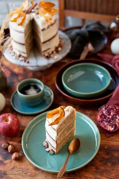 Kaffeeservice|Die moderne Hausfrau Kaffeeservice, Steinzeug Elina Uno 4 x Dessertteller, 4 x Kaffeetasse, 4 x Kaffeeuntertasse