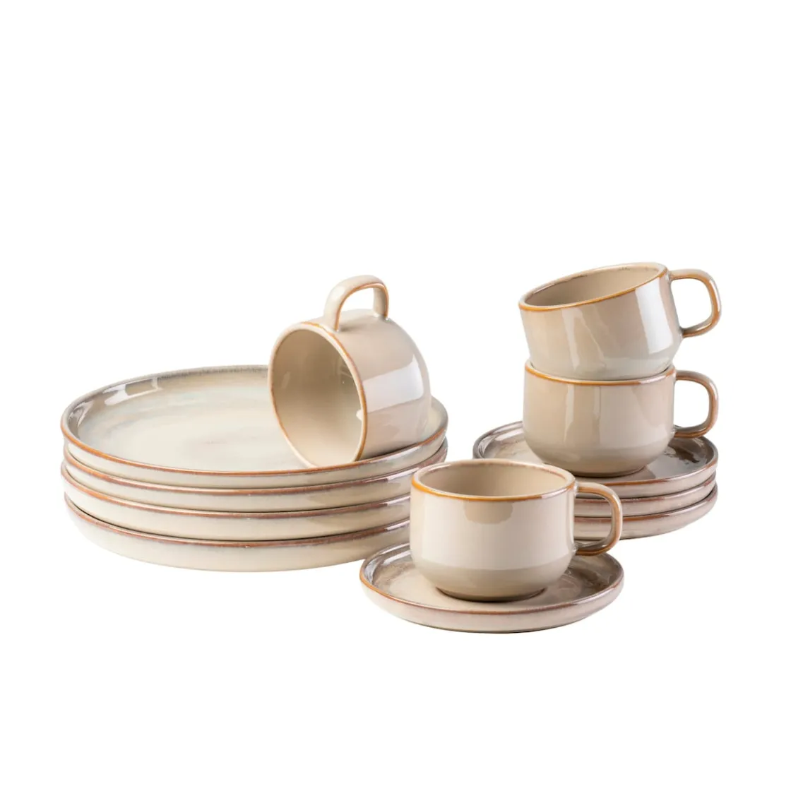 Kaffeeservice|Die moderne Hausfrau Kaffeeservice, Steinzeug Nebelwald