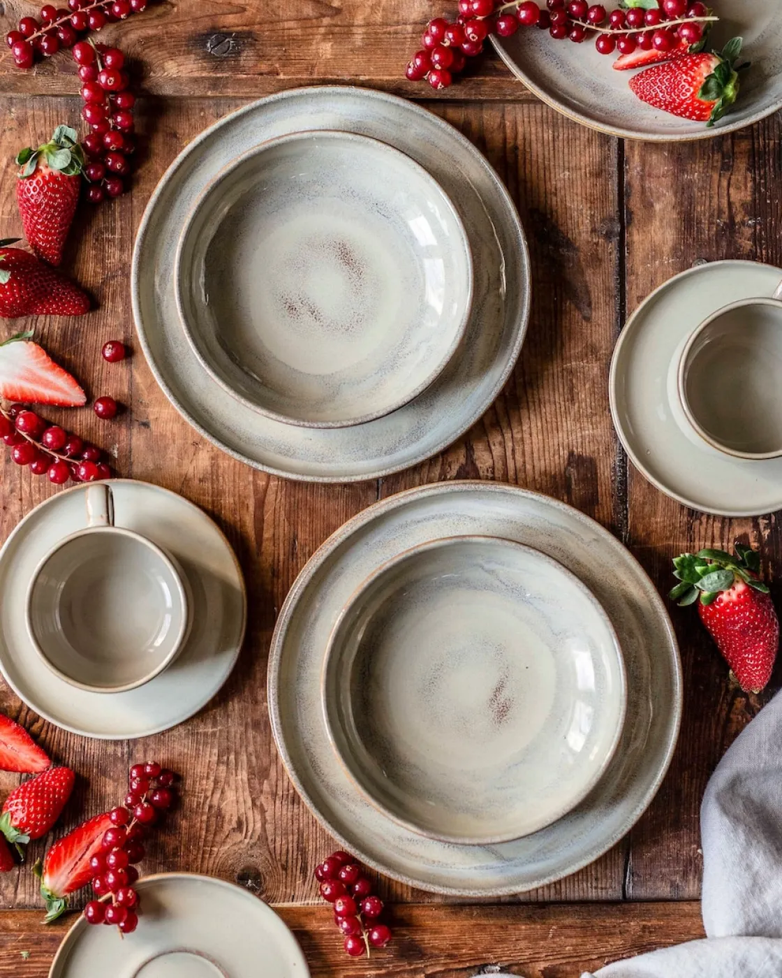 Kaffeeservice|Die moderne Hausfrau Kaffeeservice, Steinzeug Nebelwald