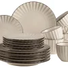 Geschirrsets|Die moderne Hausfrau Kaffeeservice, Steinzeug Osita 6 x Speisteller, 6 x Dessertteller, 6 x Müslischüssel