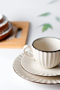 Geschirrsets|Die moderne Hausfrau Kaffeeservice, Steinzeug Osita 6 x Speisteller, 6 x Dessertteller, 6 x Müslischüssel