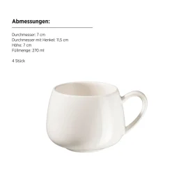 Die moderne Hausfrau Kaffeetassen Set, Porzellan Taya