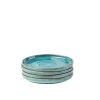 Geschirrsets|Die moderne Hausfrau Kaffeeuntertassen-Set, Steinzeug TIEFER SEE Blau / Grün