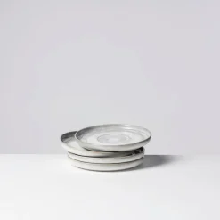 Geschirrsets|Die moderne Hausfrau Kaffeeuntertassen-Set, Steinzeug TIEFER SEE Grau / Weiß