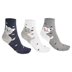 Socken|Die moderne Hausfrau Katzensocken "Lilly", 3 Paar