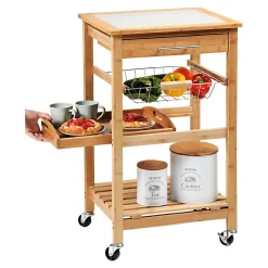 Küchen- & Servierwagen|Die moderne Hausfrau Küchenwagen mit hitzebeständiger Abdeckplatte