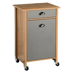 Küchen- & Servierwagen|Die moderne Hausfrau Küchenwagen mit Mülltrennsystem Eiche, grau