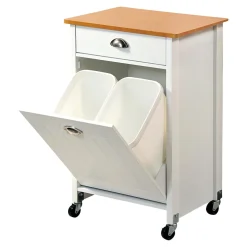 Küchen- & Servierwagen|Die moderne Hausfrau Küchenwagen mit Mülltrennsystem weiß