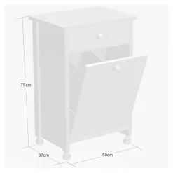Küchen- & Servierwagen|Die moderne Hausfrau Küchenwagen mit Mülltrennsystem weiß