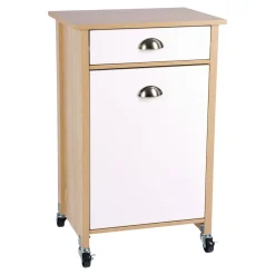 Küchen- & Servierwagen|Die moderne Hausfrau Küchenwagen mit Mülltrennsystem Eiche, weiß