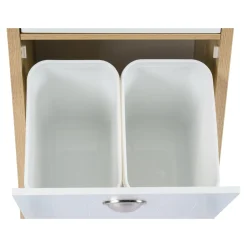 Küchen- & Servierwagen|Die moderne Hausfrau Küchenwagen mit Mülltrennsystem Eiche, weiß