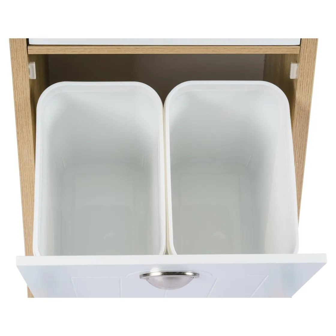 Küchen- & Servierwagen|Die moderne Hausfrau Küchenwagen mit Mülltrennsystem Eiche, weiß