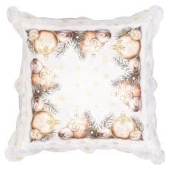 Kissen·Dekokissen|Die moderne Hausfrau Kissenhülle „Festtagskugeln“, 40x40 cm