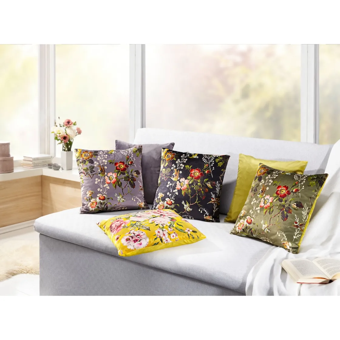 Kissen·Dekokissen|Die moderne Hausfrau Kissenhülle "Samtoptik" grün