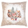 Kissen·Dekokissen|Die moderne Hausfrau Kissenhülle "Teddy-Bescherung", 40x40 cm
