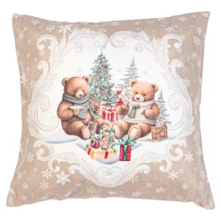 Kissen·Dekokissen|Die moderne Hausfrau Kissenhülle "Teddy-Bescherung", 40x40 cm