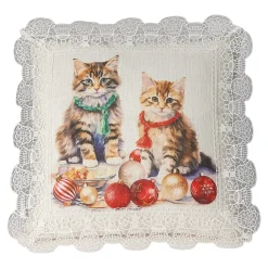 Die moderne Hausfrau Kissenhülle „Weihnachtskatze“, 40x40 cm