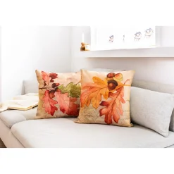 Herbstdekoration|Kissen·Dekokissen|Die moderne Hausfrau ﻿Kissenhüllen „Goldener Herbst“, 2 Stück
