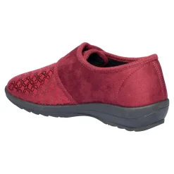 Hausschuhe|Die moderne Hausfrau Kletthausschuh „Elegant“ bordeaux
