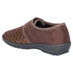 Hausschuhe|Die moderne Hausfrau Kletthausschuh „Elegant“ schoko