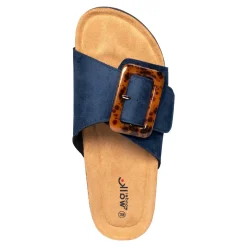 Pantoletten|Die moderne Hausfrau Klett-Pantolette „Miriam“ blau