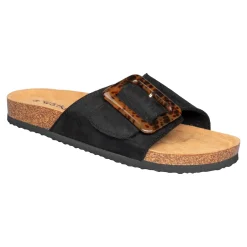 Pantoletten|Die moderne Hausfrau Klett-Pantolette „Miriam“ schwarz